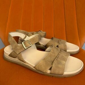 Dr. Scholl's Tan Suede Adjustable Strap Sandals